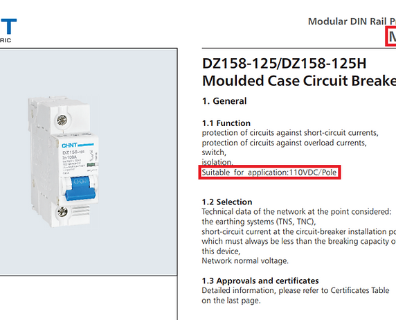 CHINT Battery DC breaker MCCB DZ158