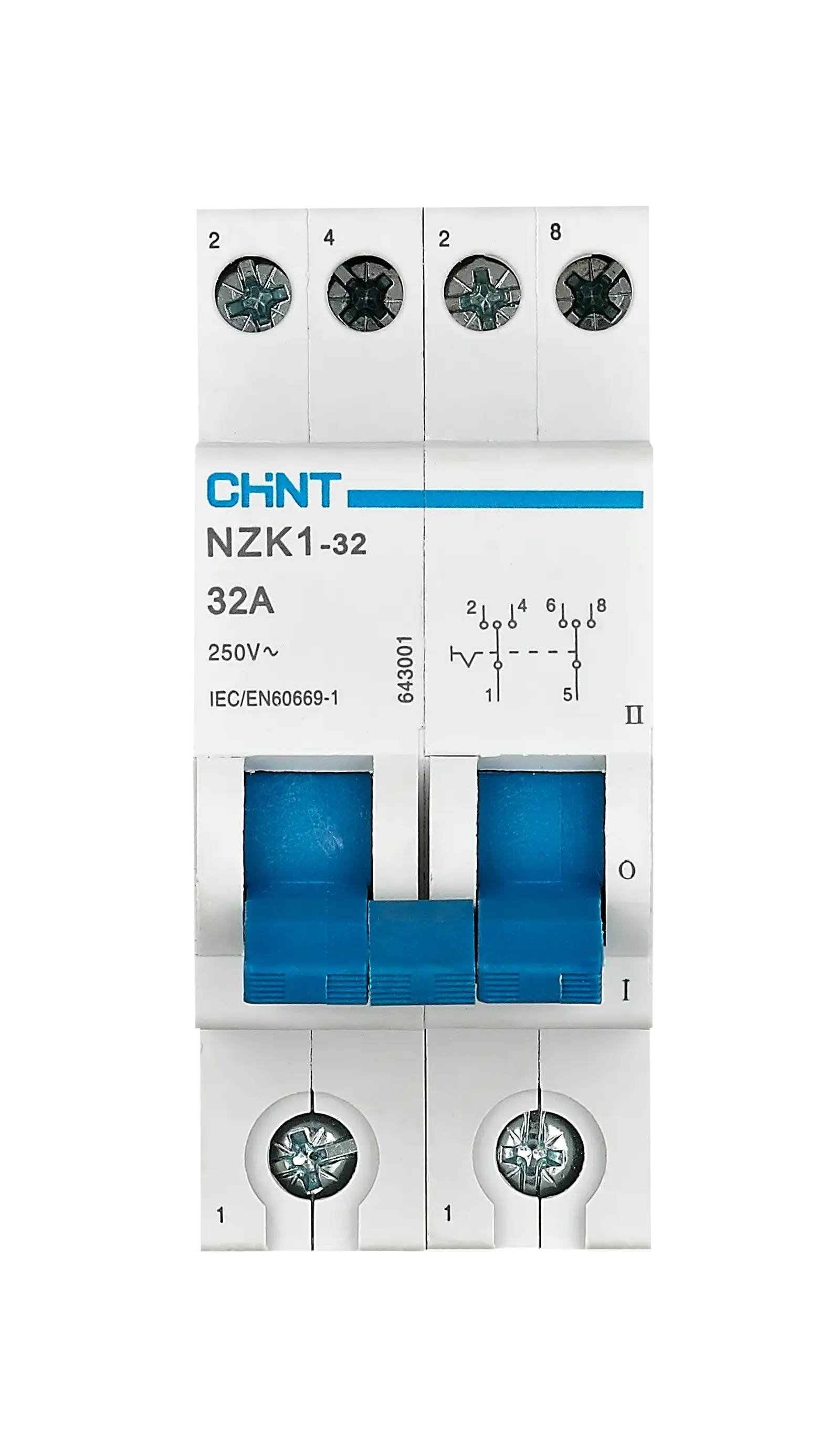 NZK1-32 32A 2P-Change-over Switches-Front